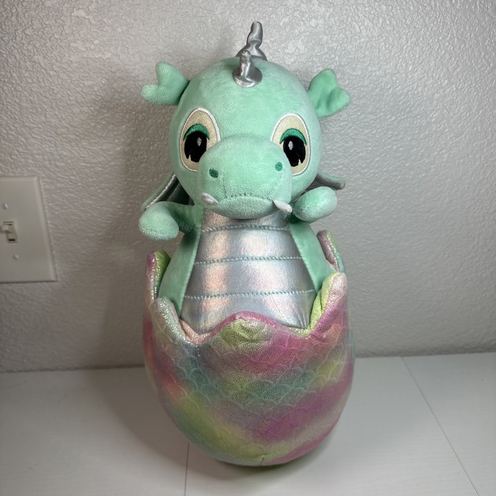 Rare Large 16" DRAGON Baby Hatching Iridescent Egg Plush Caravan SofToys